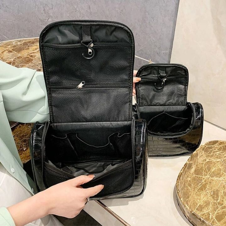 กระเป๋าเครื่องสำอางสำหรับเดินทางถุงซักผ้าเก็บของกระเป๋าเครื่องสำอาง-pu-จระเข้หลากช่องแบบพกพาใหม่2022