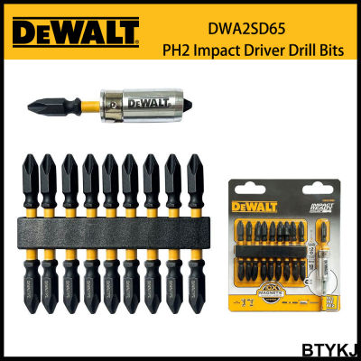 DEWALT 10ชิ้นไดร์เวอร์อิมแพ็ค PH2ดอกสว่าน13มม. Magnetizer 65มม. Torsion Bit DWA2SD65อุปกรณ์เครื่องมือไฟฟ้า Dewalt