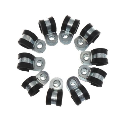 10Pcs Wiring Hose Clamp Rubber Lined P Clips Pipe Cable Mounting Fix Fasteners Hardware Electrical Fittings Cable Organization