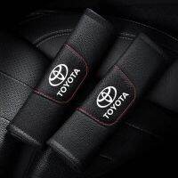 gpuha Shop 2Pcs Cowhide leather Safety Belt Protector Car Seat Belt Cover Shoulder Guard For Toyota Prado Auris Avensis Corolla Camry Verso Sienna Yaris Avalon