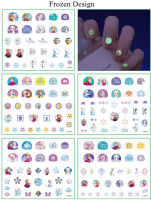 Xiu1 เจ้าหญิงสติ๊กเกอร์ติดเล็บเรืองแสง Frozen Sophia Wiinie The Pooh Glow In Dark Nail Stickers Girl Giftc12-58