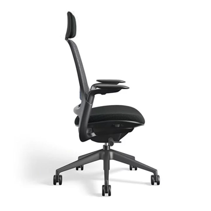 modernform-เก้าอี้-steelcase-ergonomic-รุ่น-series1-พนักพิงศีรษะสูง-สีดำ-พนักพิงหลังสีเทาเข้ม-เบาะสีดำ-เก้าอี้เพื่อสุขภาพ-เก้าอี้แก้ปวดหลัง-หุ้มด้วยผ้าตาข่ายไมโครนิต-มีอุปกรณ์รองรับเอวปรับได้-ปรับน้ำห
