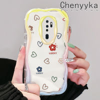 "เคส Chenyyka สำหรับ OPPO A5 A9เคส2020สวยงามความรักและดอกไม้รูปแบบที่เรียบง่ายสีสันสดใสลายคลื่นเนื้อครีมซิลิโคนอ่อนชัดเจนกรอบเคสโทรศัพท์โปร่งใสกันกระแทก"