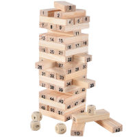 54PCS Stacking Blocks Draw Wooden Strips Stacking Blocks Towers Children S Educational Building Blocks Toys Creative Board Games