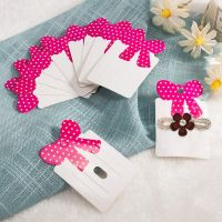 300Pcs 7.9cmx5cm Paper Cardboard Hair Clip Display Cards with Bowknot Rectangle Cut Bowknot Cardboard Hair Clip Hair Bows Display Cards