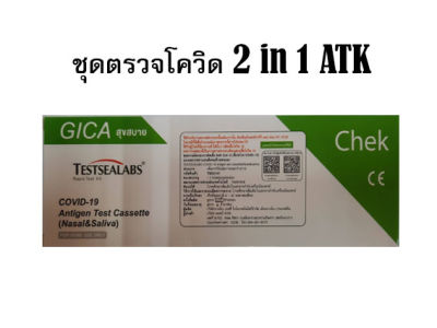 GIGA ชุดตรวจโควิค ATK Testsealabs Antigen Test Cassette แบบ 2 in 1 ใช้ได้ทั้งจมูกและน้ำลายชุดตรวจโควิค -19 (1 ชุด)