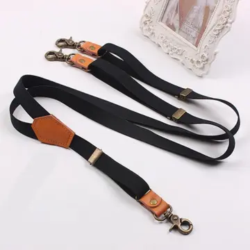 Vintage Leather Suspenders Braces Shoulder Strap Belt Adjustable Harness