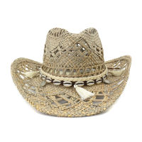 Angelica Hand- Western Cowboy Hat Salty Grass New Natural Straw Hat Sun Visor for Women Men Fashionable with Belt