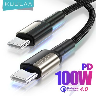 [HOT RUXMMMLHJ 566] KUULAA สาย USB C ไปยัง USB สาย PD 100W 5A สายชาร์จเร็ว USB C ถึง Type-C สายสำหรับซัมซุง MacBook iPad Xiaomi Huawei