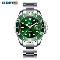 【YF】 DOM New Watch For Men Luxury Gold Fashion Quartz  Mens 30M Date Waterproof Movement Luminous Green Water Ghost Rel