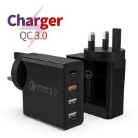 อะแดปเตอร์ QC3.0ชาร์จเร็ว,EU UK 48W US AU R ชนิด C USB พอร์ต USB หลายพอร์ต