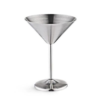 Stainless Steel Martini Cocktail Glass High Base Wine Glass Unbreakable Wine Glass Metal Bar Champagne Glass