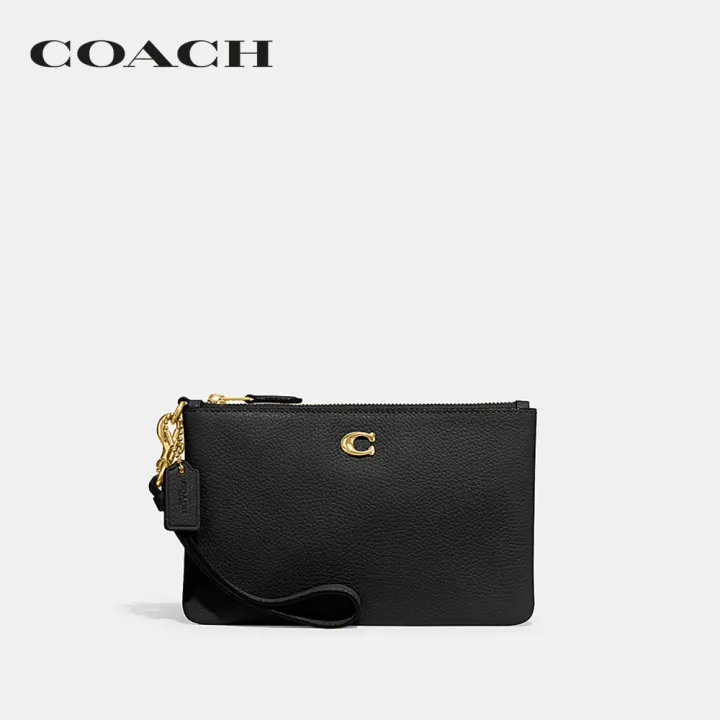 coach-กระเป๋าคล้องมือขนาดเล็กผู้หญิงรุ่น-small-wristlet-สีดำ-ch818-b4-bk