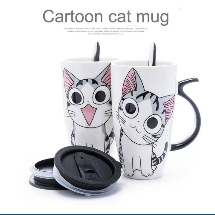 drop-shipping-600ml-creative-cat-ceramic-mug-with-lid-and-spoon-cartoon-milk-coffee-tea-cup-porcelain-mugs-nice-gifts