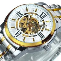 ZZOOI WINNER Luxury Brand Design Mens Watches Silver Gold Clock Automatic Mechanical Skeleton Male Watch Fashion Casual Wrist Watches