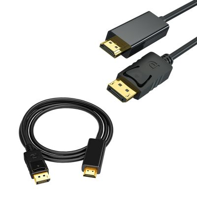 4K Kabel Bandar Penunjuk DP Ke HDMI Kompatibel dengan Adaptor Kabel Bandar Penunjuk Ke HDMI HD Video Audio Kabel Pengubah untuk PC TV Proyektor Laptop