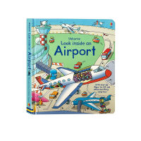 Genuine English Usborne look inside an airport reading series airport encyclopedia flipping books childrens interesting cardboard books childrens Enlightenment popular science cardboard books parents and children read picture books eusborne books