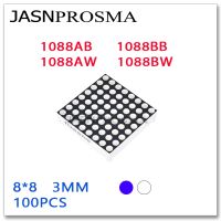 JASNPROSMA 8X8 3MM Blue white LED 32mmX32mm 100PCS 1088AB 1088BB 1088AW 1088BW anode cathode Matrix Digital Tube Common