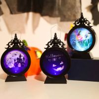 2023 Halloween Decorative Props Handheld Lamp Retro Candlestick Lighting Decoration Electronic Candle Pumpkin Lamp