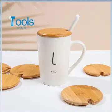 Custom Bamboo Coffee Mug Lid w/ Spoon Hole