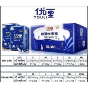 Bỉm YOULI Xanh Cao Cấp quần đủ size M96 miếng, L84 miếng , XL76 miếng