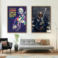 BB King นักดนตรีภาพวาดตกแต่งผ้าใบ24X36โปสเตอร์ Wall Art ห้องนั่งเล่นโปสเตอร์ห้องนอนภาพวาด