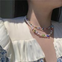 Fashion Colorful Pearl Beads Necklace Bohemia Crystal Short Bohemia Choker Women Jewelry Accessories