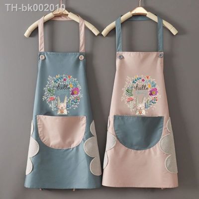 ☞▤♠ Cute Womens Apron Waterproof Household PVC Oil-proof Aprons for Chef Cooking Baking Home Cleaning Restaurant Kitchen Accessorie