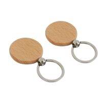 “：{+ 100Pcs Blank Round Wooden Keychain DIY Wooden Keychain Key Tag Gift