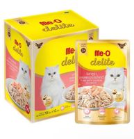(โหล) Me-O delite มีโอ ดีไลท์ อาหารเปียกแมว ชนิดซอง 70g สามารถคละรสได้ 12 ซอง ราคาถูก