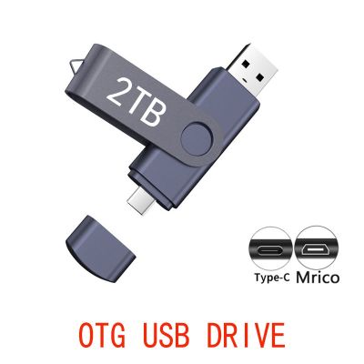 USB 2.0 2TB ไดร์ฟปากกา1TB OTG Pendrive 2TB แฟลชไดรฟ์ USB MICRO 512B TYPE-C 2TB U Disk 2TB แฟลชไดรฟ์โลหะ2Tb