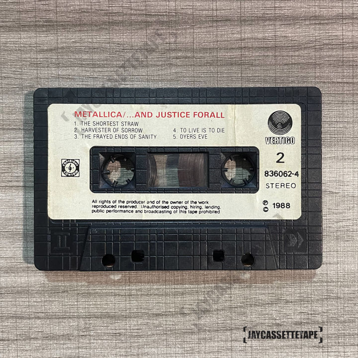 metallica-อัลบั้ม-and-justice-for-all-original-เทปเพลง-เทปคาสเซ็ต-เทปคาสเซ็ท-cassette-tape-เทปเพลงสากล