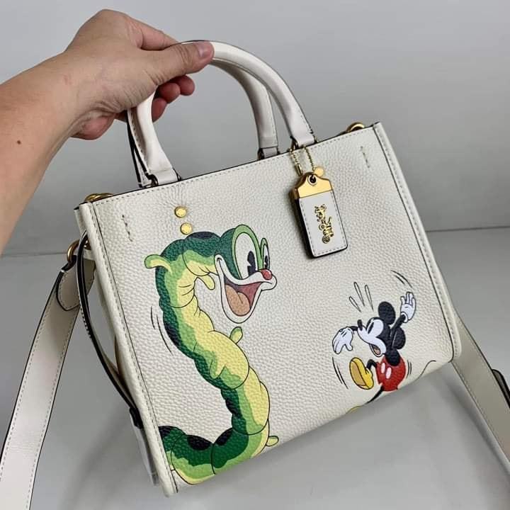 COACH × DISNEY 50th Anniv Mickey and Friends Rogue 25 C8553 Tote Bag Outlet  F/S