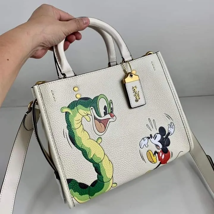 Coach Disney Leather Mickey Mouse X Keith Haring Highline Tote Chalk | - Coach  bag - white/red Handle/Strap, Chalk Exterior, Beige Lining | Fash Direct