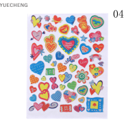 YUECHENG ฉลากสติกเกอร์รูปหัวใจ10แผ่นสำหรับเด็กนักเรียนรางวัลครูของเด็ก Kids Toys งานฝีมือ DIY