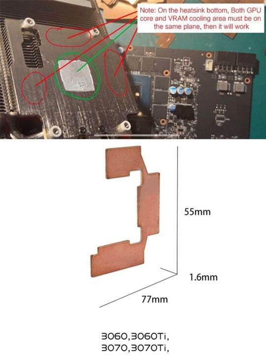 GPU VRAM Thermal Pad Copper Heatsink Miner Graphics Card Best Cooling