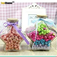 Large Medium Small Five-pointed Star Wishing Lucky Stars Glass Storage Decorative Bottle Absorbent Beads DIY Animal Bottles