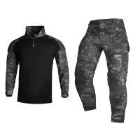 Airsoft Paintball Clothing T-shirt กางเกงกลางแจ้งพร้อม Pad Men ทหารยิงเครื่องแบบยุทธวิธีต่อสู้ลายพรางเครื่องแบบกองทัพ