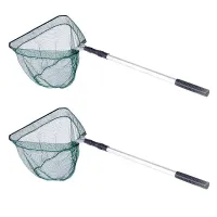 2X Triangular Telescopic Folding Fishing Landing Net 3 Section EXtending Handle