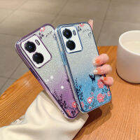 เคส Y16สำหรับ Vivo ฝาหลังเคสป้องกันซิลิโคนกันกระแทกเคสมือถือแวววาวลายดอกไม้เป็นประกาย