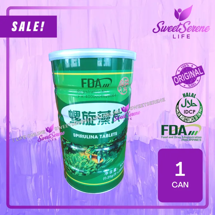 Spirulina Tablets (2000 Tablets) (1 Can) FDA Approved Lazada PH