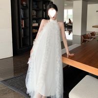 French dressing gown bride neck hung outside light sleep wedding dress wedding dress bridesmaid can wear white dress skirt for a holiday