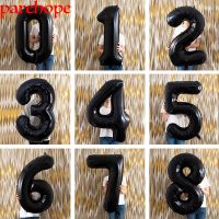 （A Decent） 40นิ้ว Black Figure NumberBanner Anniversary Birthday Party Decoration Adult Baby Piec