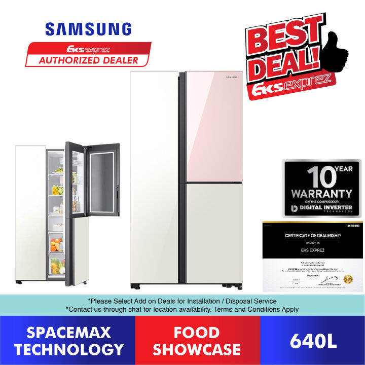 Samsung Side by Side Inverter Fridge (640L) RH62A50E16C/ME with Food