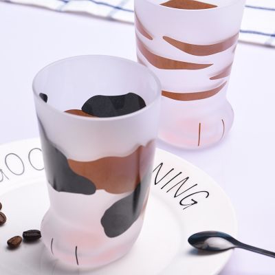 【CW】❀✟✸  300ML Animals Glass Cup Cartoon Bottle Juice Frosted Drinking