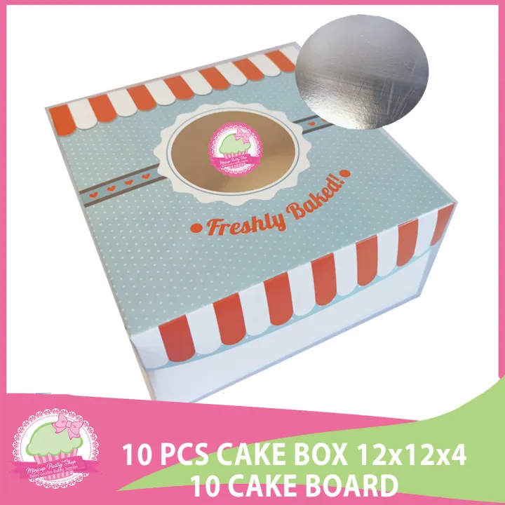10 Sets Cake Box 12x12x4" 12x12x5" with Cake Board 12" inches Cake box and Cake board Pastry