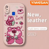 YIWESAN ปลอกสำหรับ Vivo Y91 Y95 Y91i Y91C Y1s Y97 เคสกรณีการ์ตูนแฟชั่น Strawberry Bear ออกแบบใหม่หนังนุ่มกลับกล้องบาง Patten ป้องกันกรณีกันกระแทกปลอก