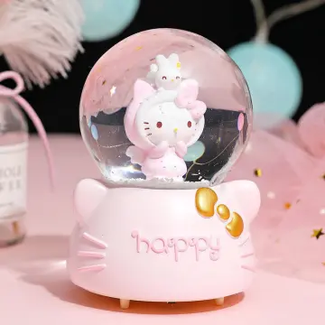 Sanrio Hello Kitty Music Lamp Kawaii Anime Action Figure Ferris Wheel Night  Light Decoration Music Box Model Ornament Toys Gift 