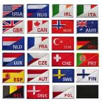 country code Flag Patch Embroidered Russia UK France Spain Netherlands Flag Tactical Military Army Applique stripe Badge Mobile Accessories