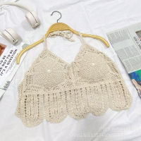 Crochet Bikini Crop Top Knitted Swimwear Top Beach Wear Outfit For Women holiday cloth